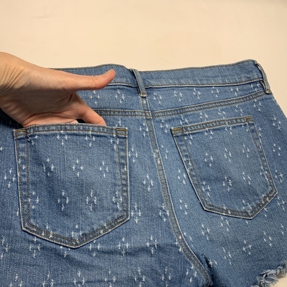 Ann Taylor Loft Blue Distressed Denim Jean Shorts Blue Wash Size 8/29 - Picture 6 of 13